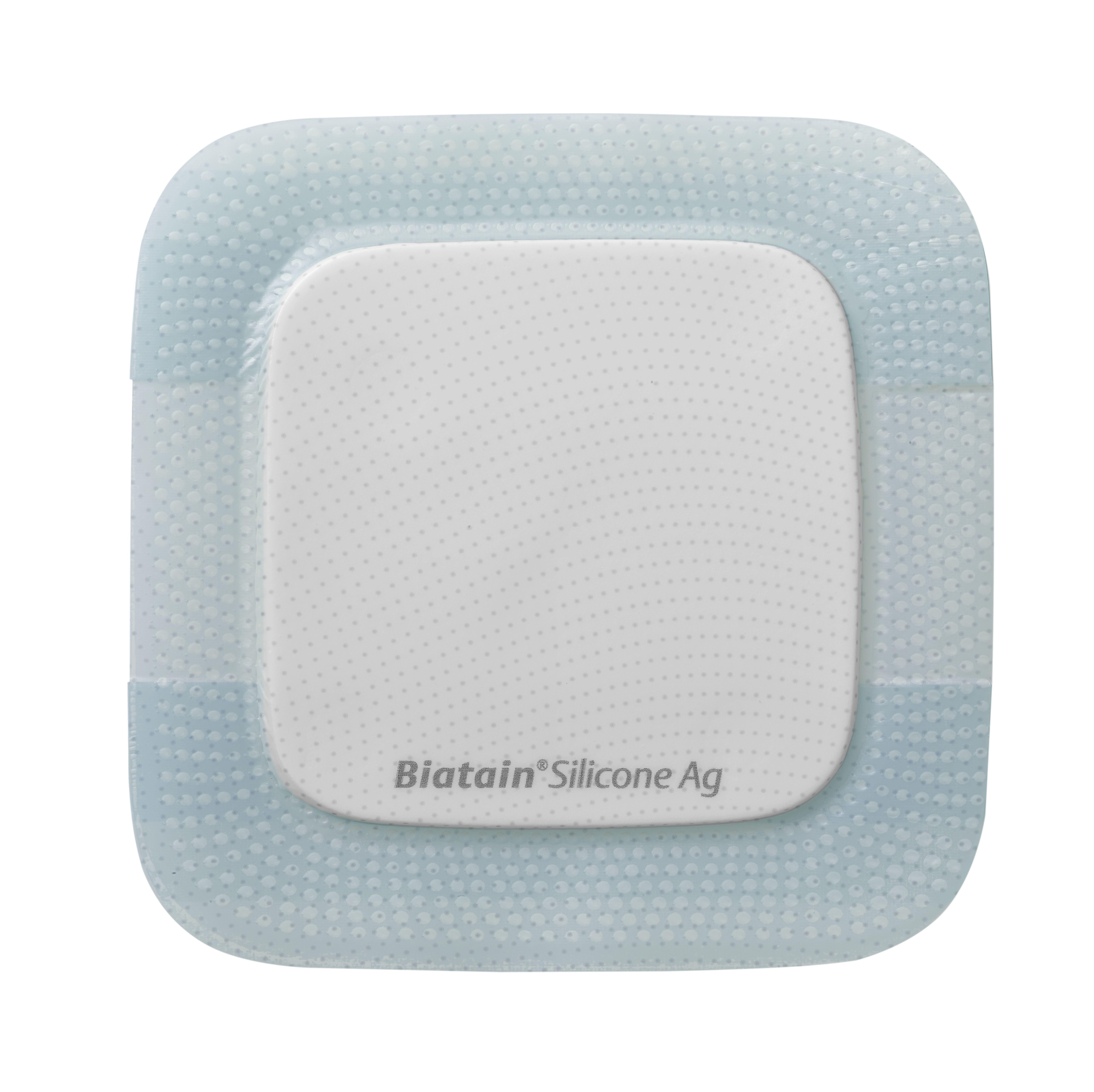 Biatain Silicone AG Schaumverband AP 5 12,5x12,5cm mit Silber