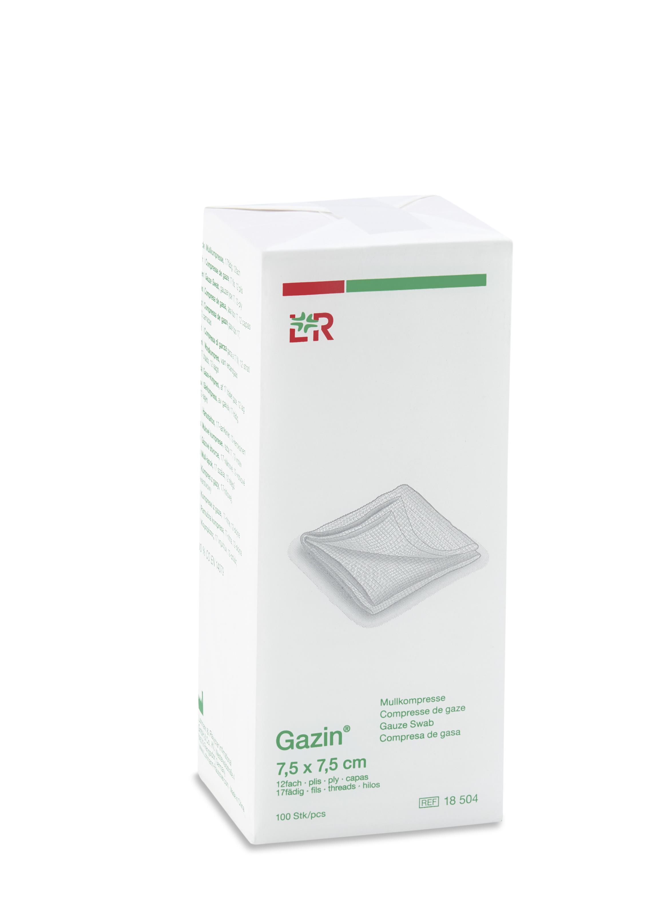 Lohmann & Rauscher International GmbH & Co. KG Gazin Mullkompresse 7,5x7,5cm, 12fach, 17fädig, 100 Stück - Bild 2
