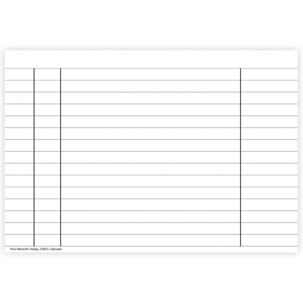 Einlegebogen für Karteitasche