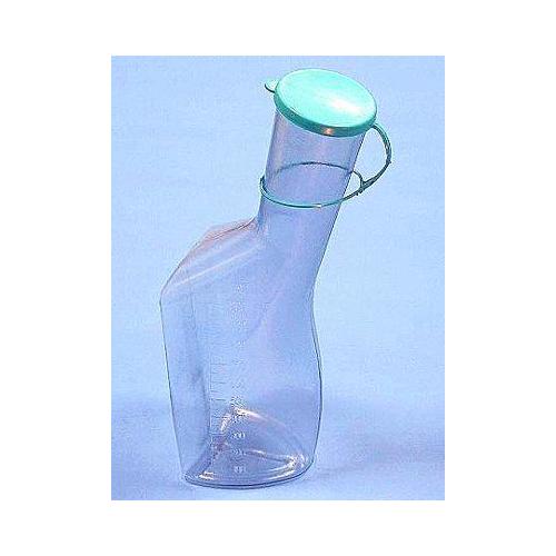 Langhals-Urinflasche f. Männer PP 1000ml, m. Deckel, autoclavierbar