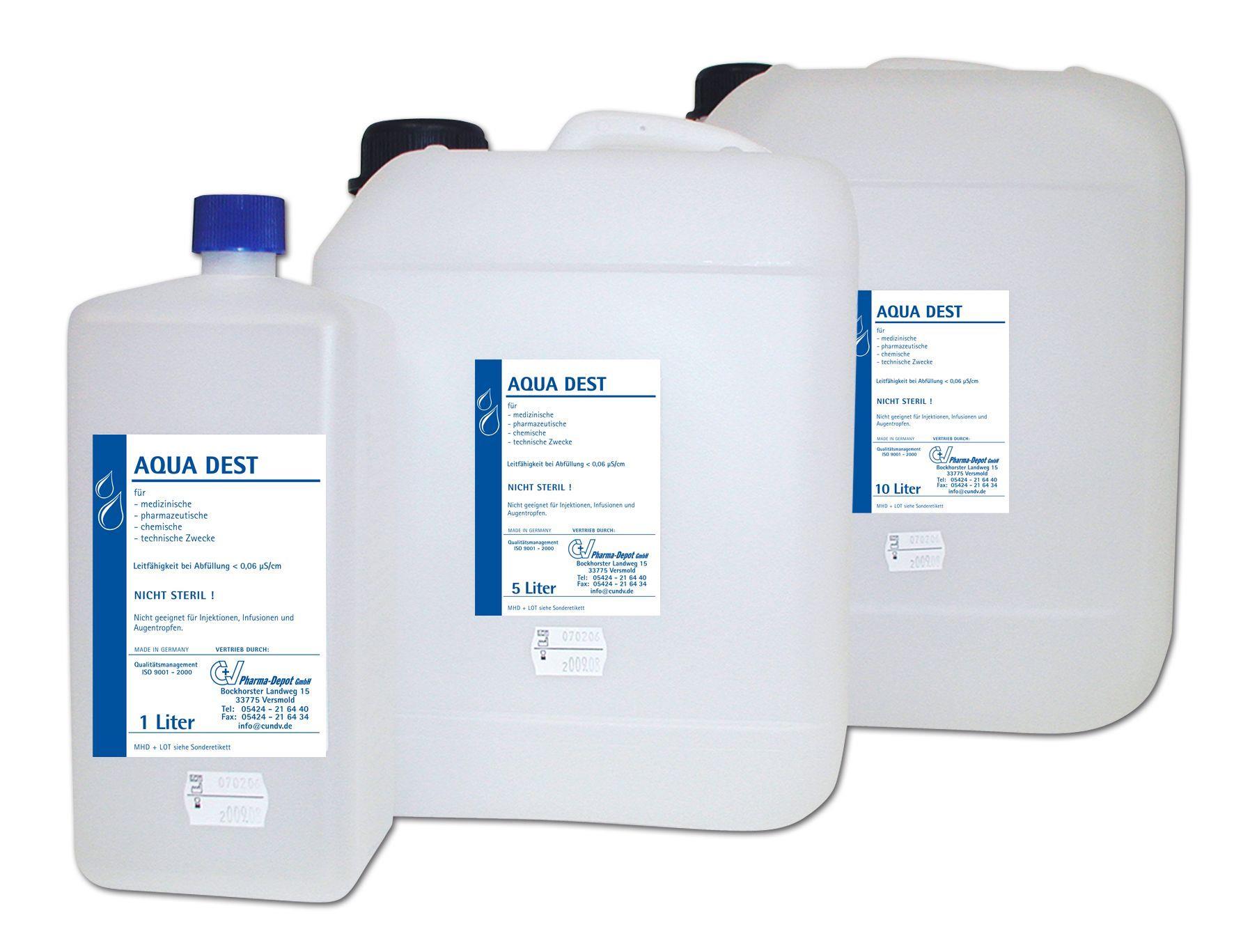 C+V PHARMA DEPOT GMBH Aqua Dest 1 Liter Laborwasser